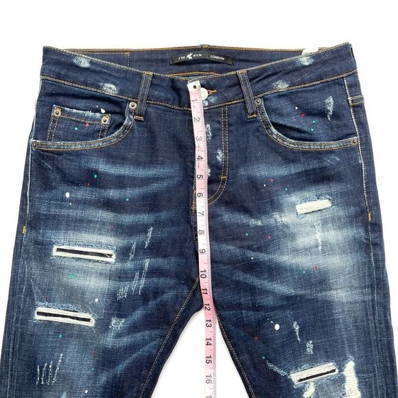 7th HVN London Men’s Distressed Dark Wash Slim Jeans Size 32 - Picture 15 of 15